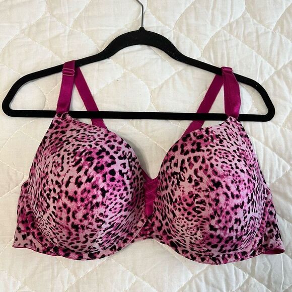 Torrid Women's 42DD Pink Leopard Print Underwire Bra Adjustable Straps - Picture 2 of 7